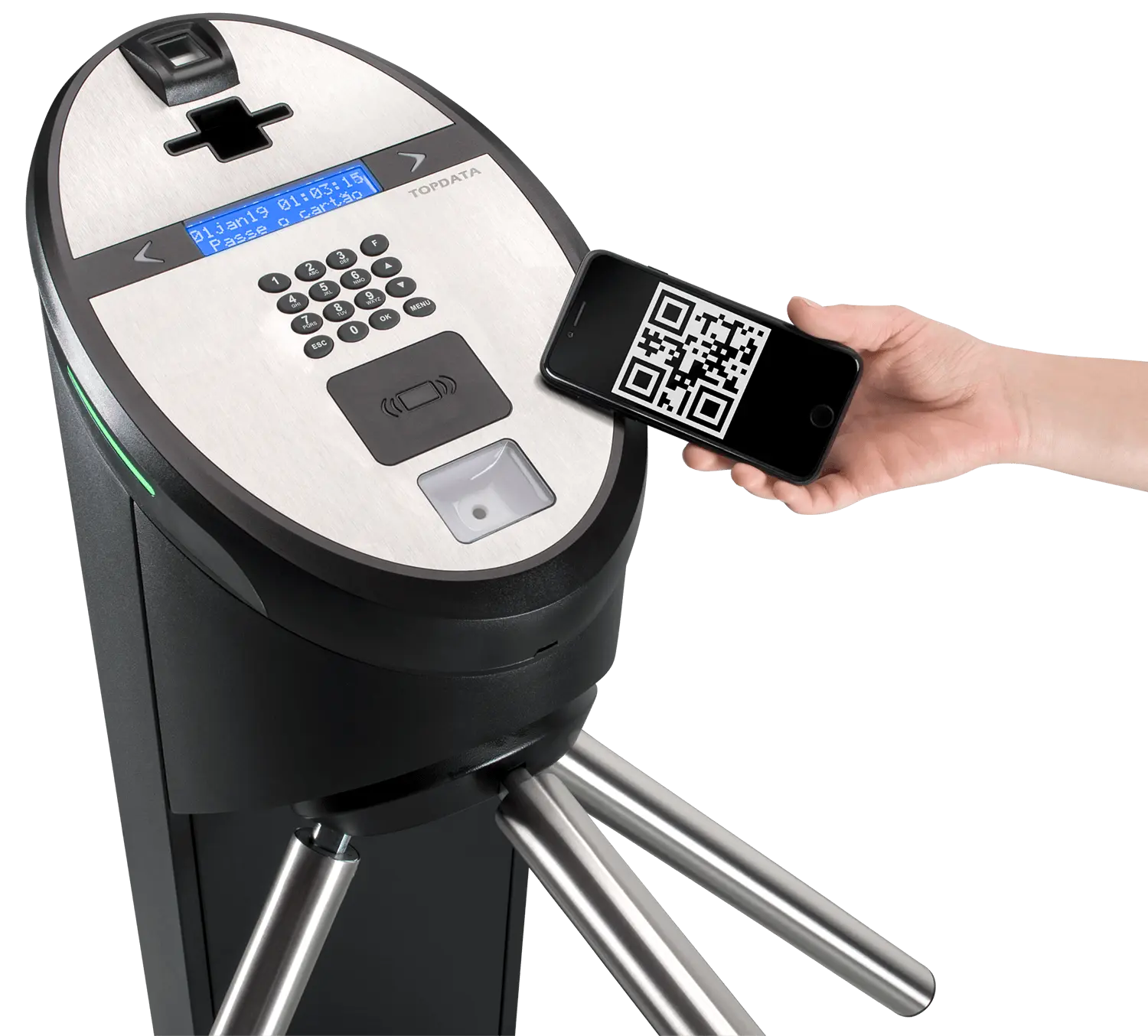 Catraca eletronica com leitor de QR Code